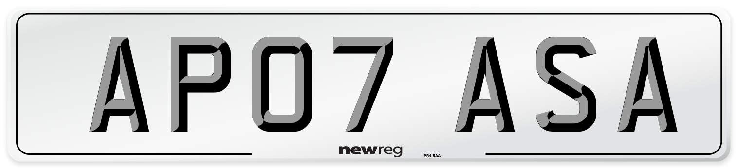 AP07 ASA Number Plate from New Reg